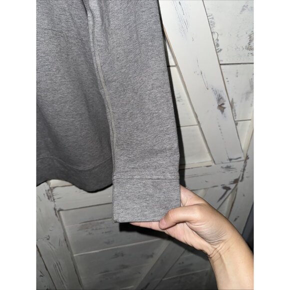 Lululemon Cut Above Hoodie Expression Heathered Gray Logo Back Side Slits Size 8 - Picture 9 of 10